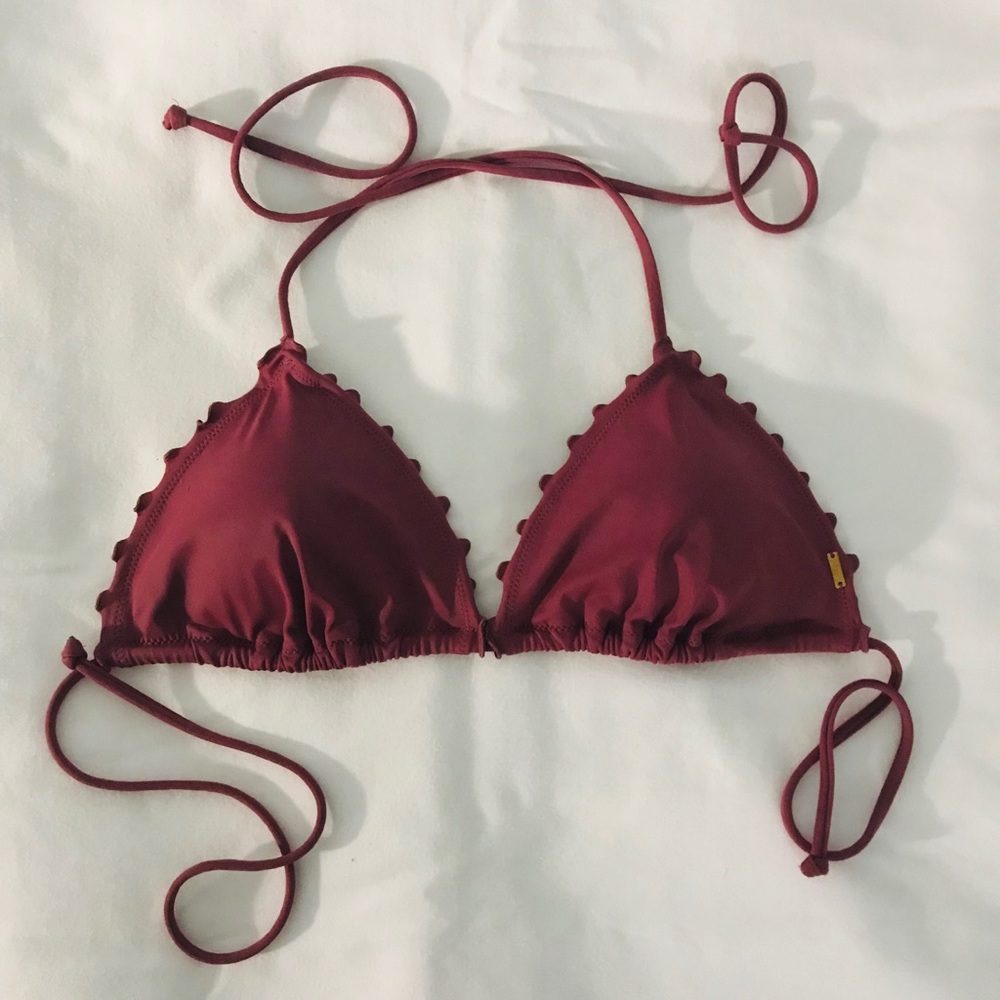 VS Pink Ruffle Triangle Bikini Top